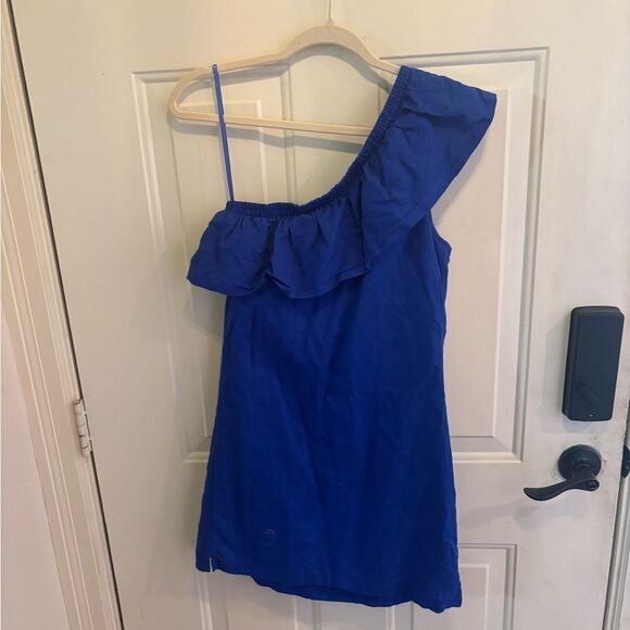 J. Crew Vibrant Blue One-Shoulder Dress - Picture 5 of 5